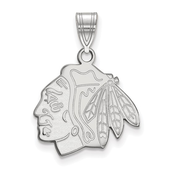 Sterling Silver NHL Chicago Blackhawks Medium Pendant Sterling Silver NHL Chicago Blackhawks Medium Pendant